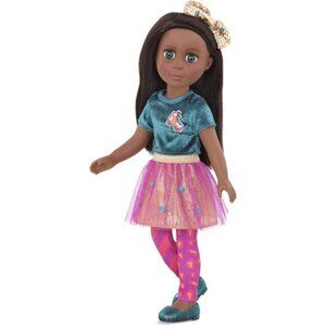 🆕 Reborn Fashion Doll Black Hair Shiny Top Pom – Pom Skirt Roller Skate Odessa